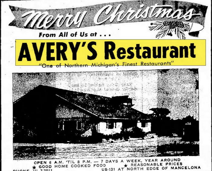 Averys Restaurant - Dec 1967 Ad